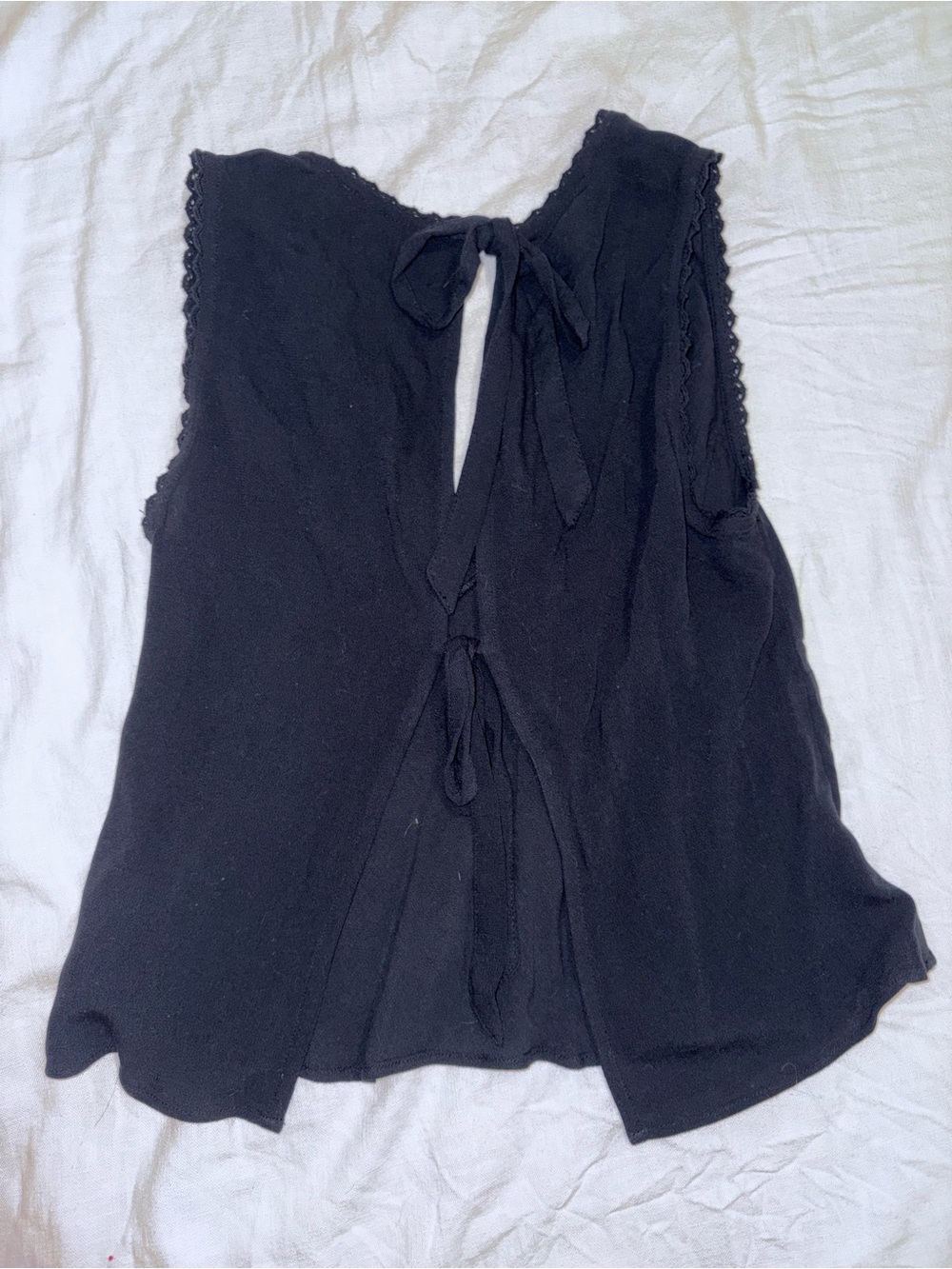 American Eagle Outfitters Black Sleeveless Tie-Back Top
